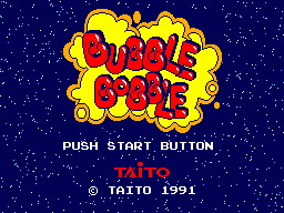 Bubble Bobble (Europe) Title Screen